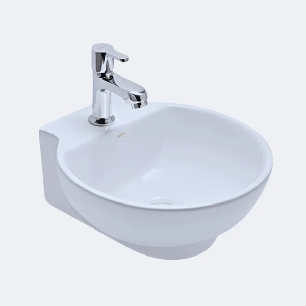 Bathroom Sink with Chrome Faucet